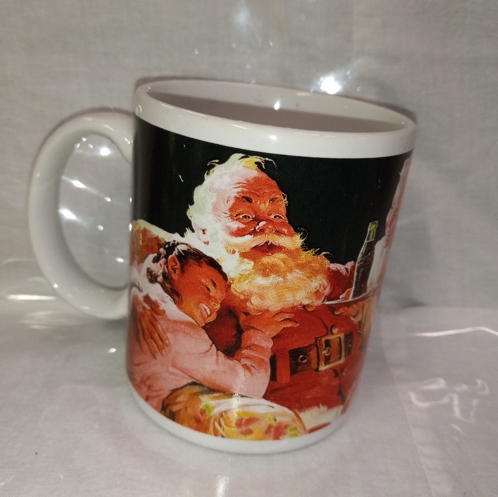 Vintage Coke 1995 Coca-Cola Mug Cup Christmas Ceramic 12 oz Season Greetings